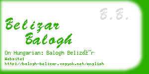 belizar balogh business card